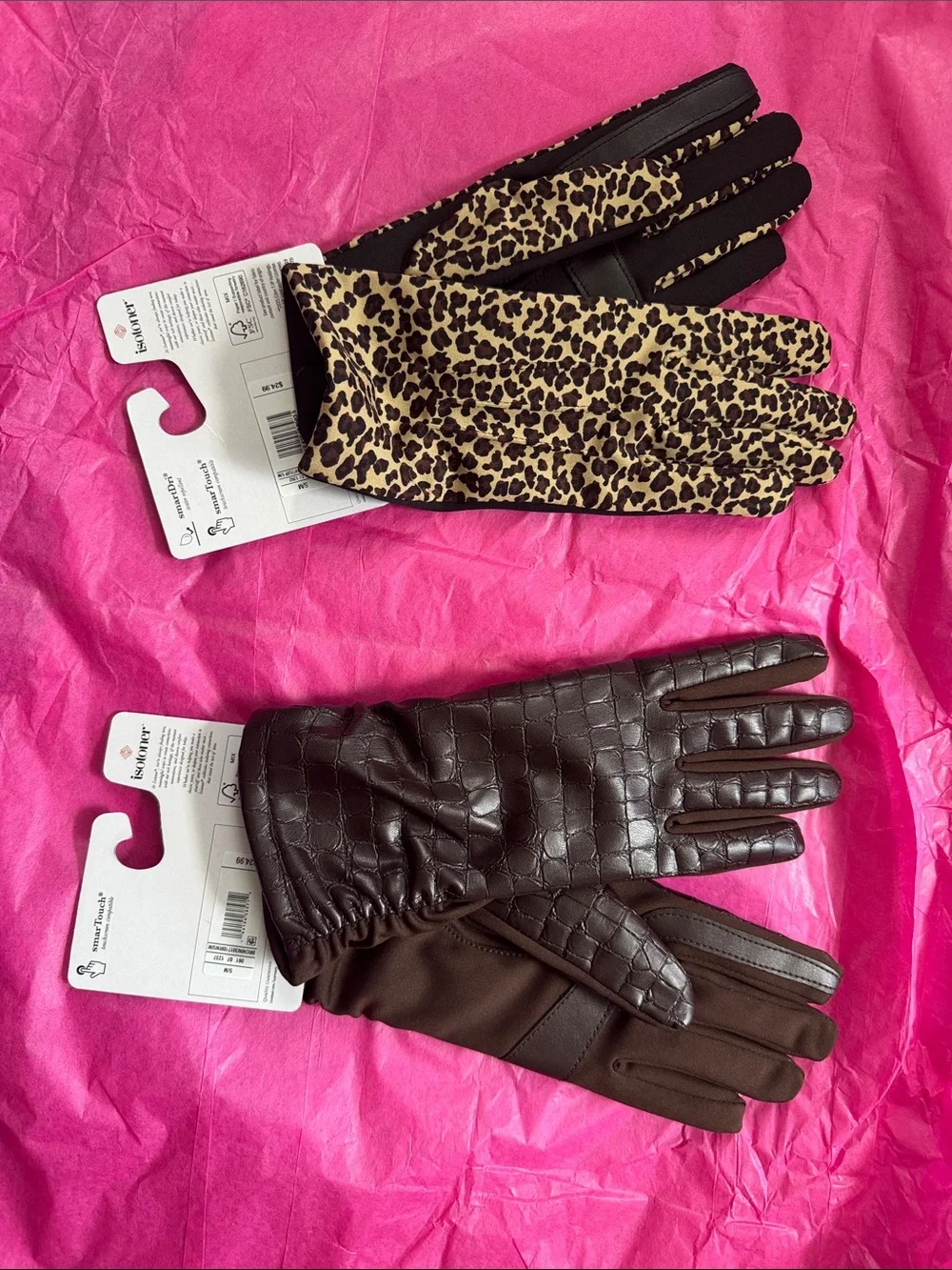 isotoner Leopard Print and Brown Tech Gloves - Leopard & Brown - Picture 9 of 9